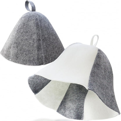 2 Pack Felt Sauna Hat Heat Insulation Sauna Cap for Men Women