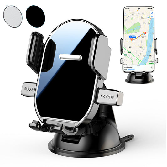 Car Phone Holder Dashboard Suction Cup One Key Clamp Design