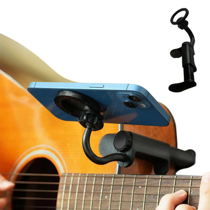 Magnetic Guitar Phone Holder No Drill Guitar Mobile Phone Bracket With Rotatable Arm