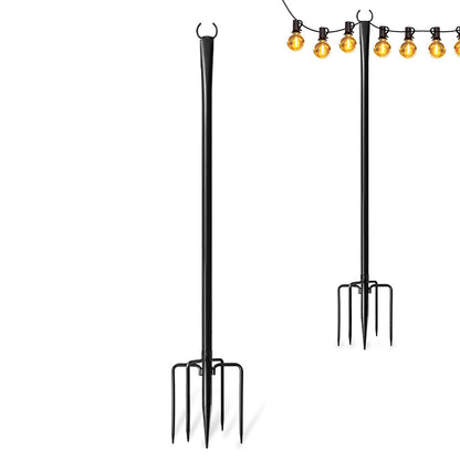 Festoon Light Pole Metal String Light Stand Ground Stake for Garden Outdoor Lights
