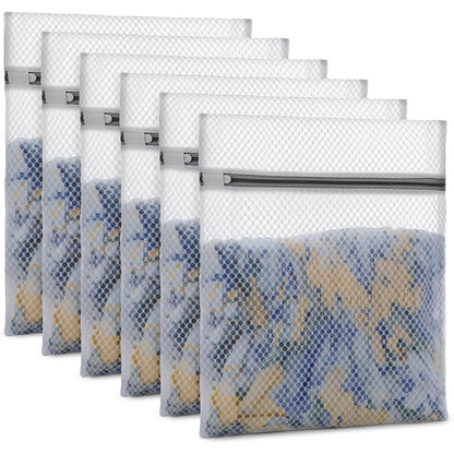 6 Pcs Mesh Laundry Bags for Delicates Medium Washing Bags with Zipper Closure