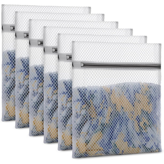 6 Pcs Mesh Laundry Bags for Delicates Medium Washing Bags with Zipper Closure