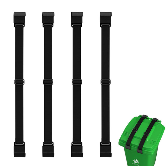 4Pcs Trash Can Lock Straps Adjustable Metal Garbage Bin Lid Locking Bands