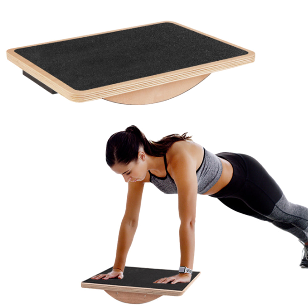 Wooden Professional Balance Board For Fitness Wobble Yoga Pilate Support Max 159KG