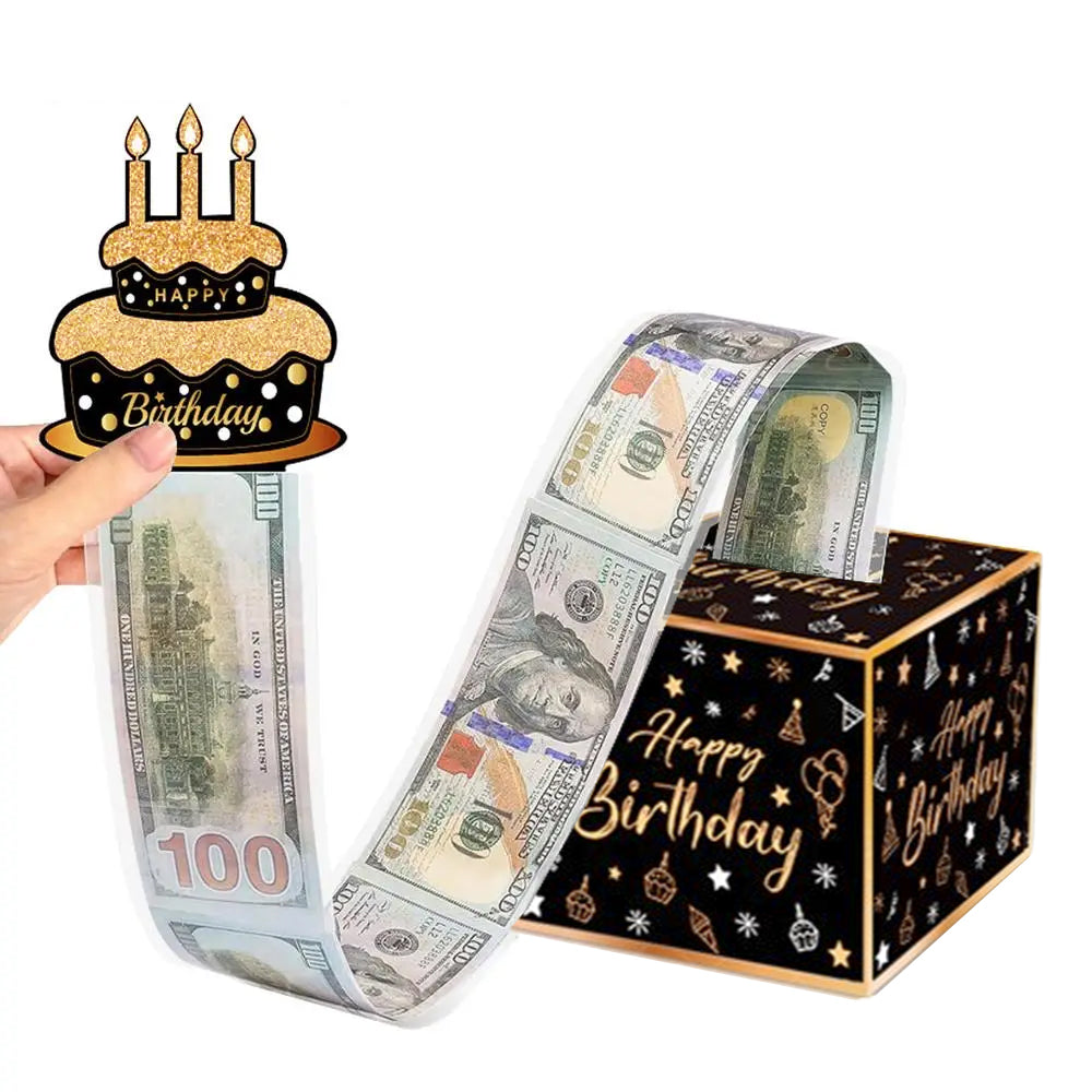 Happy Birthday Money Box with Pull Out Cash Holder DIY Surprise Box