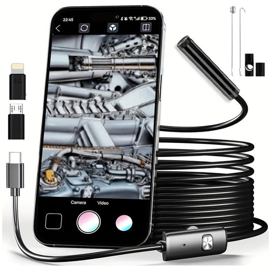 3-in-1 Phone Endoscope Camera Borescope with LED Lights