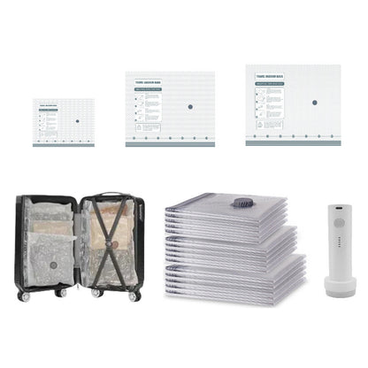 18 Pieces Travel Vacuum Storage Bag Set with Air Pump