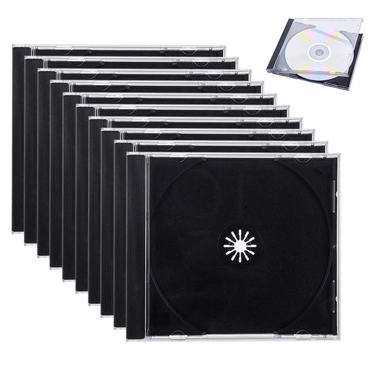 10 Pack Clear CD Jewel Cases for Storage