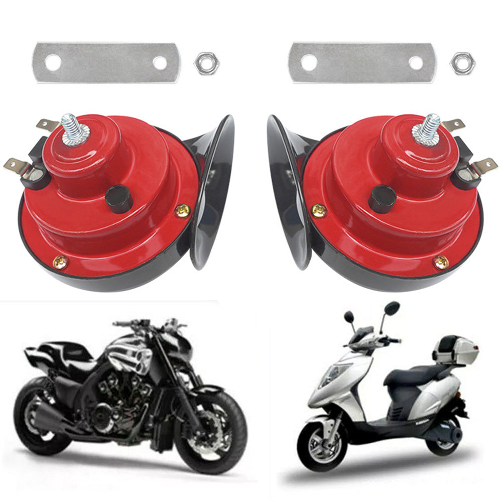 2Pcs Loud Snail Horn for Motorcycle Car Truck SUV Boat-12V