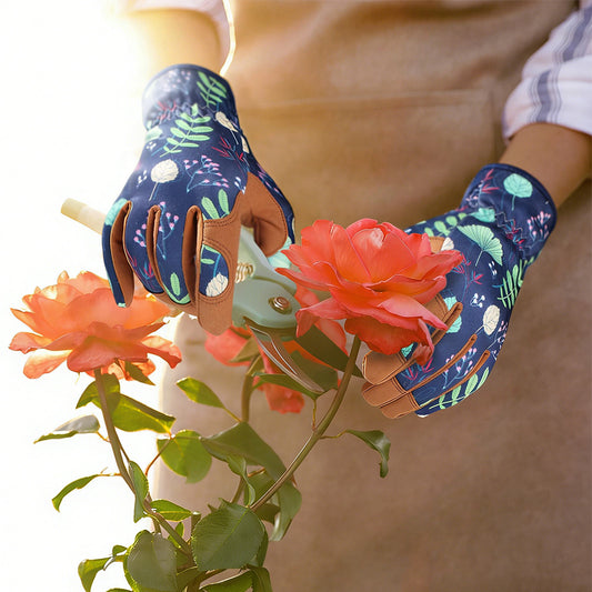Garden Gloves PU Leather Gardening Weeding Gloves for Digging Planting Pruning