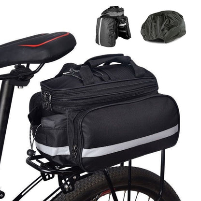 Bicycle Rear Seat Bag Expandable Bike Rack Bag Cycle Luggage Carrier Trunk Bag with Rain Cover