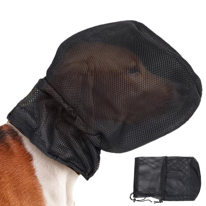 Breathable Dog Mesh Head Cover Pet Face Protection Net for Camping Walking S