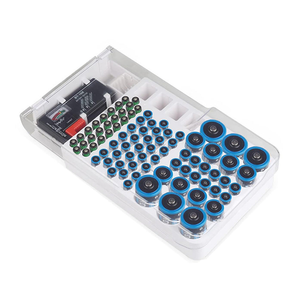 93 Slot Battery Organizer Case with Tester Storage Box for Home Use