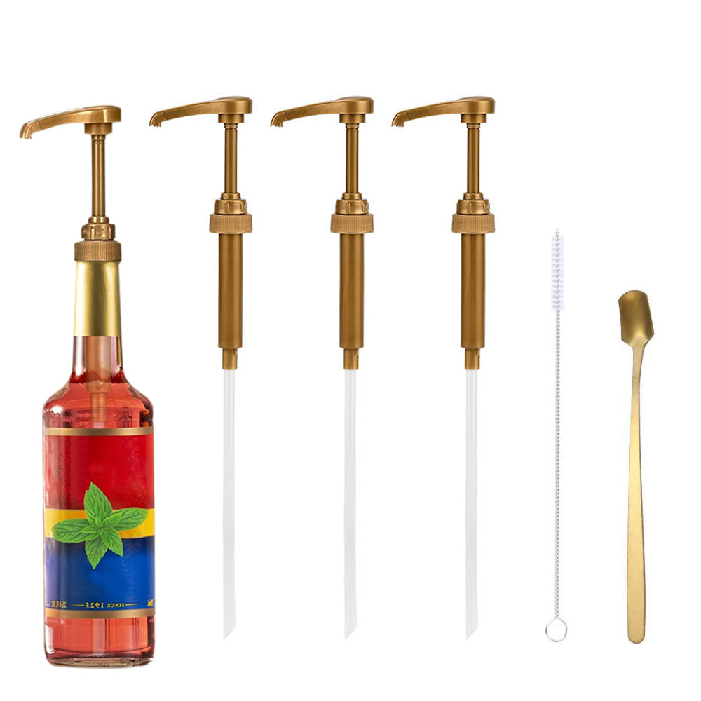 4Pcs Syrup Pump Dispenser Set for 750ml Coffee Syrup Bottles