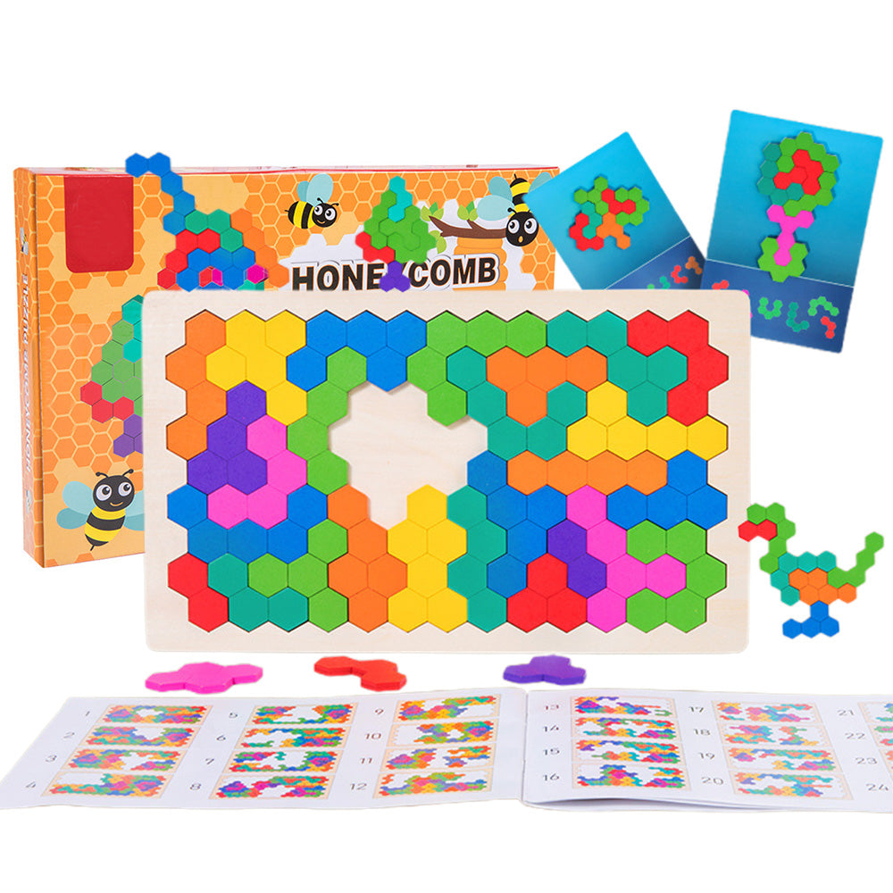 Wooden Tangram Puzzle Set STEM Educational Logic IQ Game Montessori Toy