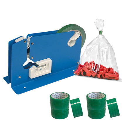 Plastic Bag Neck Sealer Sealing Dispenser With 24 Roll Tapes