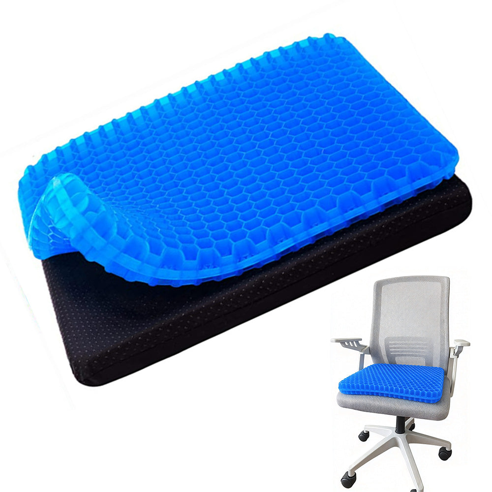 Honeycomb Gel Seat Cushion Breathable Cushion with Non Slip Cover 42x36x6cm