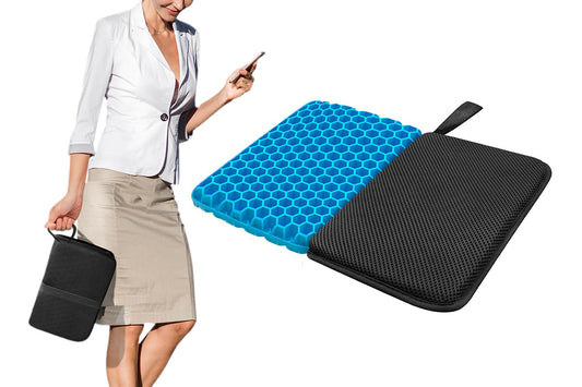 Airplane Seat Cushion for Long Flights Foldable Gel Seat Cushion with Non-Slip Cover
