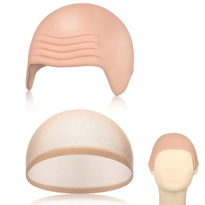 Mesh Wig Cap Skin Tone Bald Cap Set for Wig Making