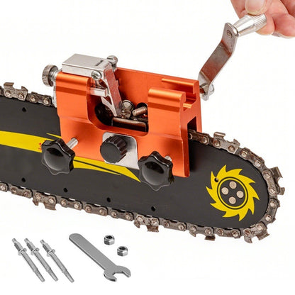 Portable Hand Crank Chainsaw Chain Sharpening Tool Set With 3 Grinding Heads