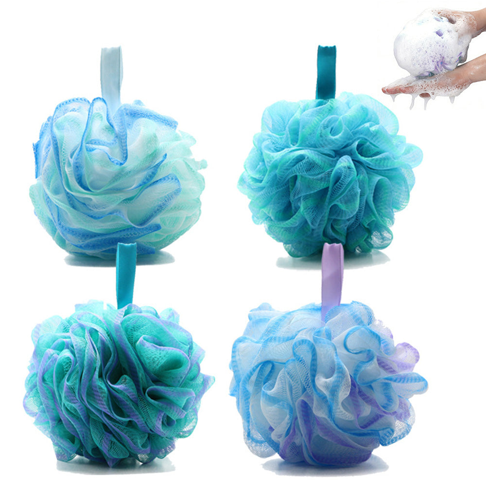 4PCS Loofah Sponge Bath Puff Exfoliating Cleaning Bath Ball Body Sponge Washer