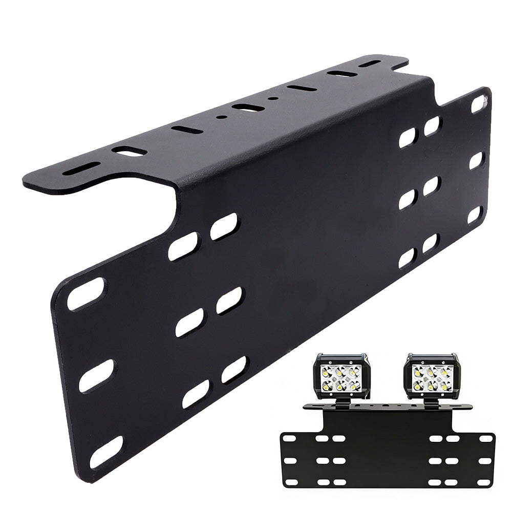Universal Auxiliary Light Bracket License Plate Mount Metal for Jeep SUV Pickup Truck