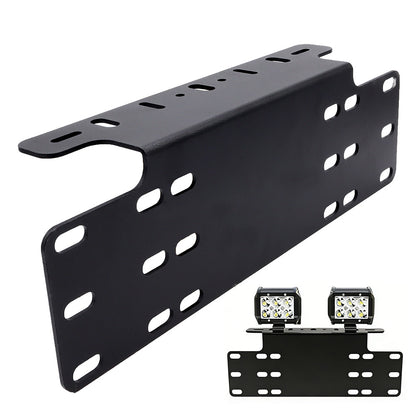 Universal Auxiliary Light Bracket License Plate Mount Metal for Jeep SUV Pickup Truck