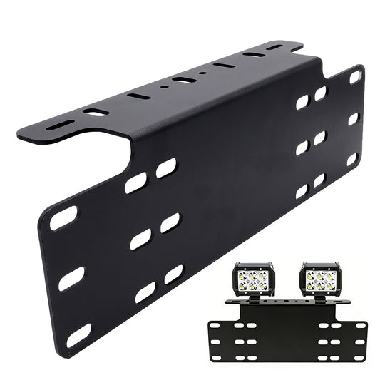 Universal Auxiliary Light Bracket License Plate Mount Metal for Jeep SUV Pickup Truck