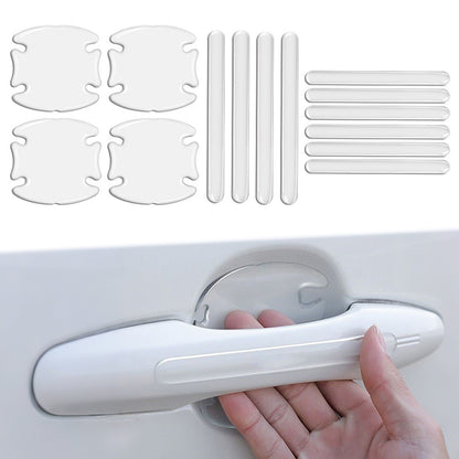 Car Door Handle Protective Scratch Guard Strip Set Transparent Anti-collision