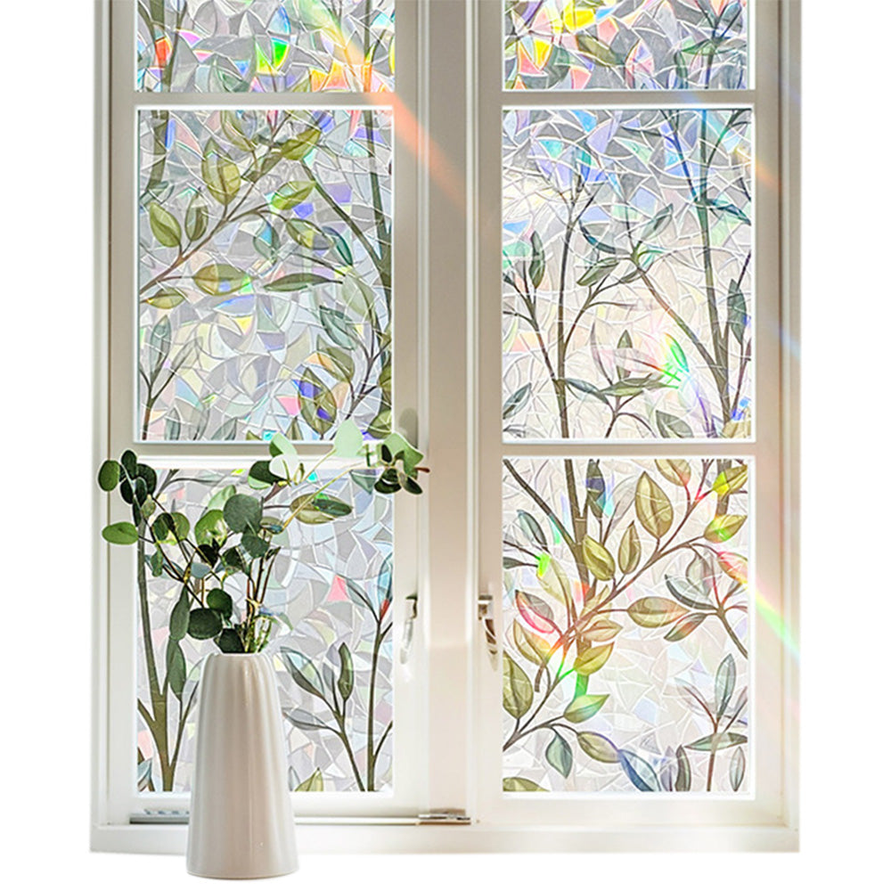 Rainbow Window Privacy Film Stain Glass Window Film For Day Night Privacy Protection