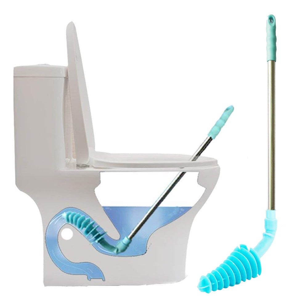 Flexible Toilet Plunger Toilet Clog Remover Bathroom Toilet Dredge Tool Blue