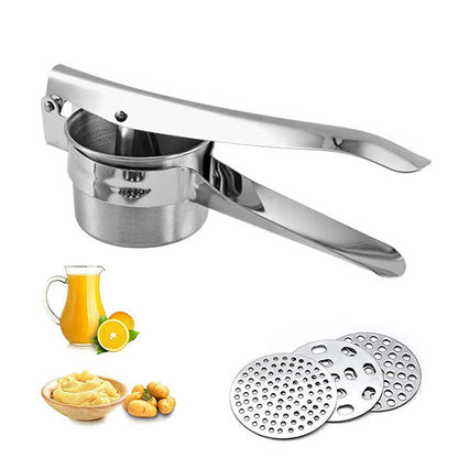 Stainless Steel Potato Ricer with 3 Interchangeable Discs