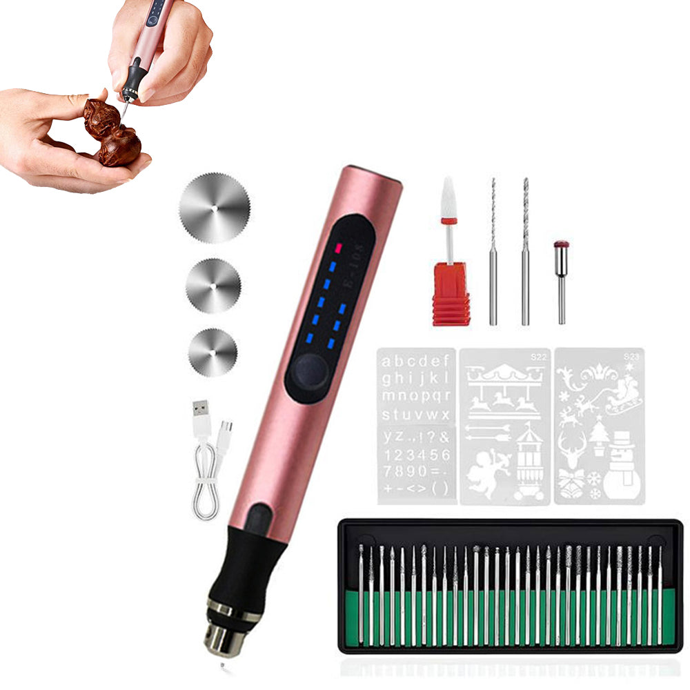 Electric Micro Engraving Pen Kit - Pink