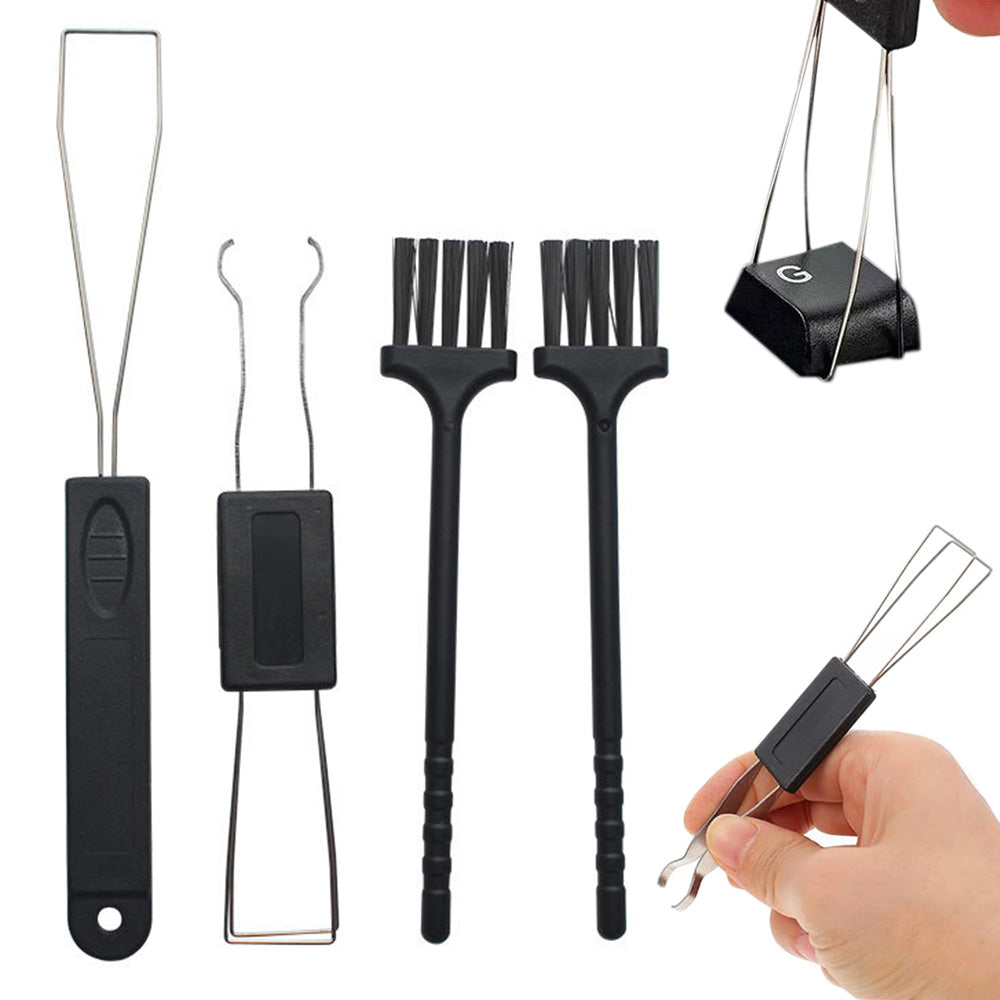 4-in-1 Mechanical Keyboard Cleaning Kit with Keycap Puller Brush and Tweezers for PC Laptop Electronics