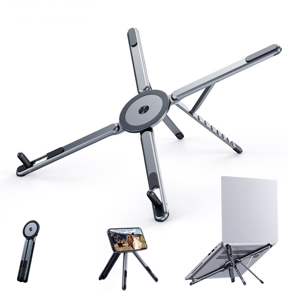 3 in 1 Attachment Phone Tablet Laptop Stand Foldable Adjustable Alloy Holder
