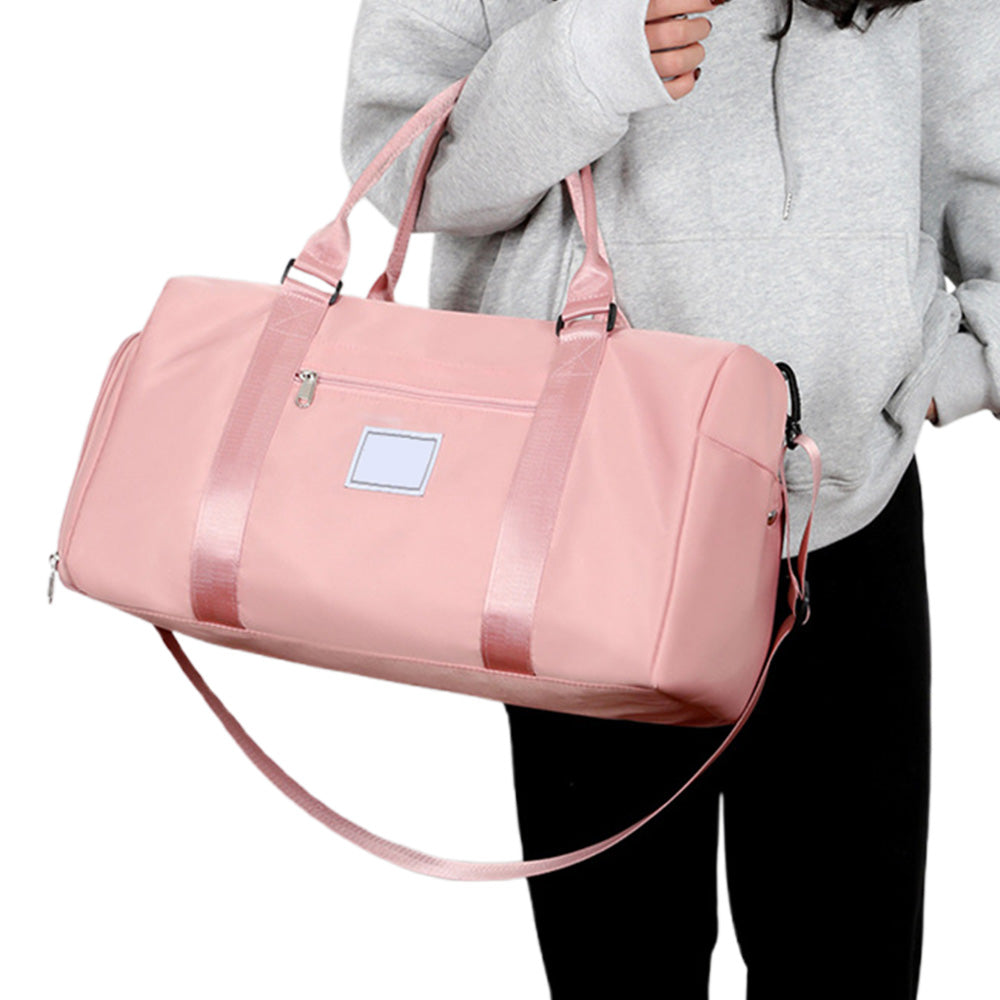 30L Gym Duffel Bag Waterproof with Shoe Compartment for Weekend Trips Pink