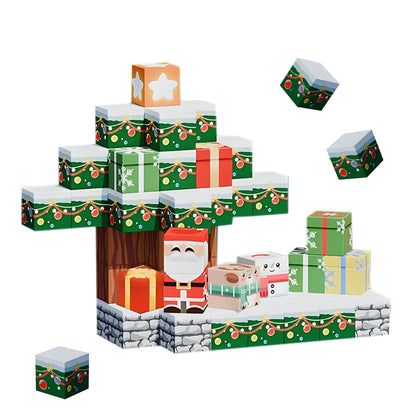 Magnetized Building Blocks for Kids Christmas Themed STEM Learning Cubes Style 1
