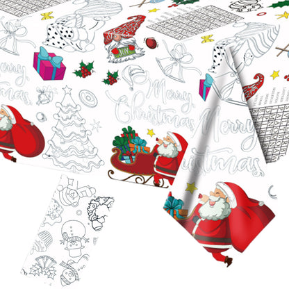 180 x 120cm Christmas Paper Tablecloth DIY Coloring Xmas Banner Party Favors Supplies