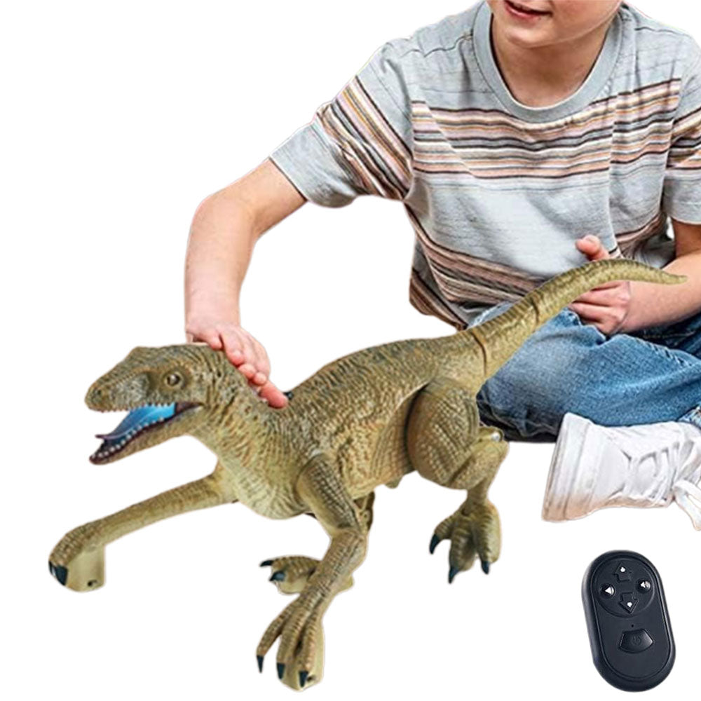 2.4G Remote Control Dinosaur Toy Realistic Walking Dinosaur with Sound Effects Yellow