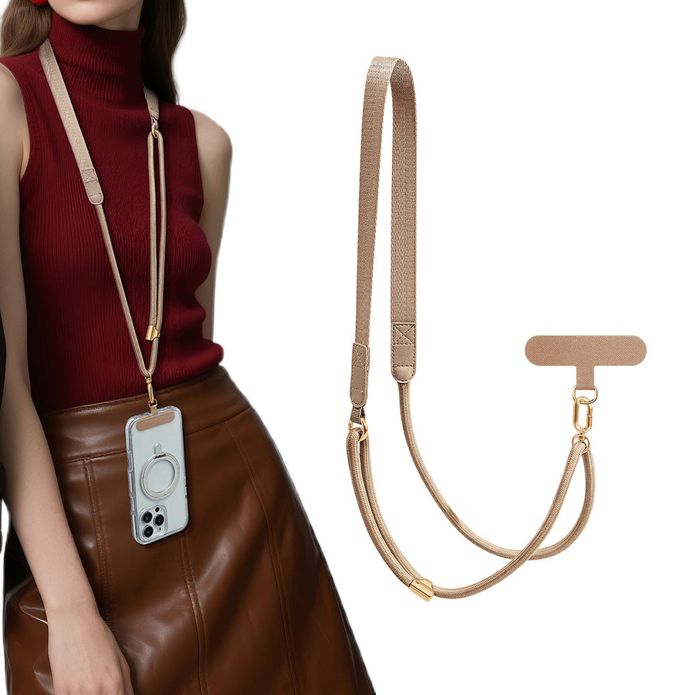 Adjustable Phone Lanyard Crossbody Strap-Khaki