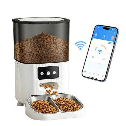 4.5L Automatic Cat Feeders with 2 Bowls and Timer-Black