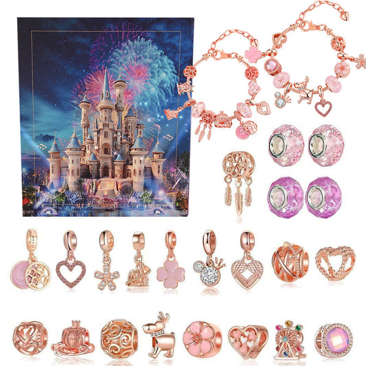 Advent Calendar Charm Bracelets for Girls ¨C 24-Day Xmas Countdown Calendar Pink