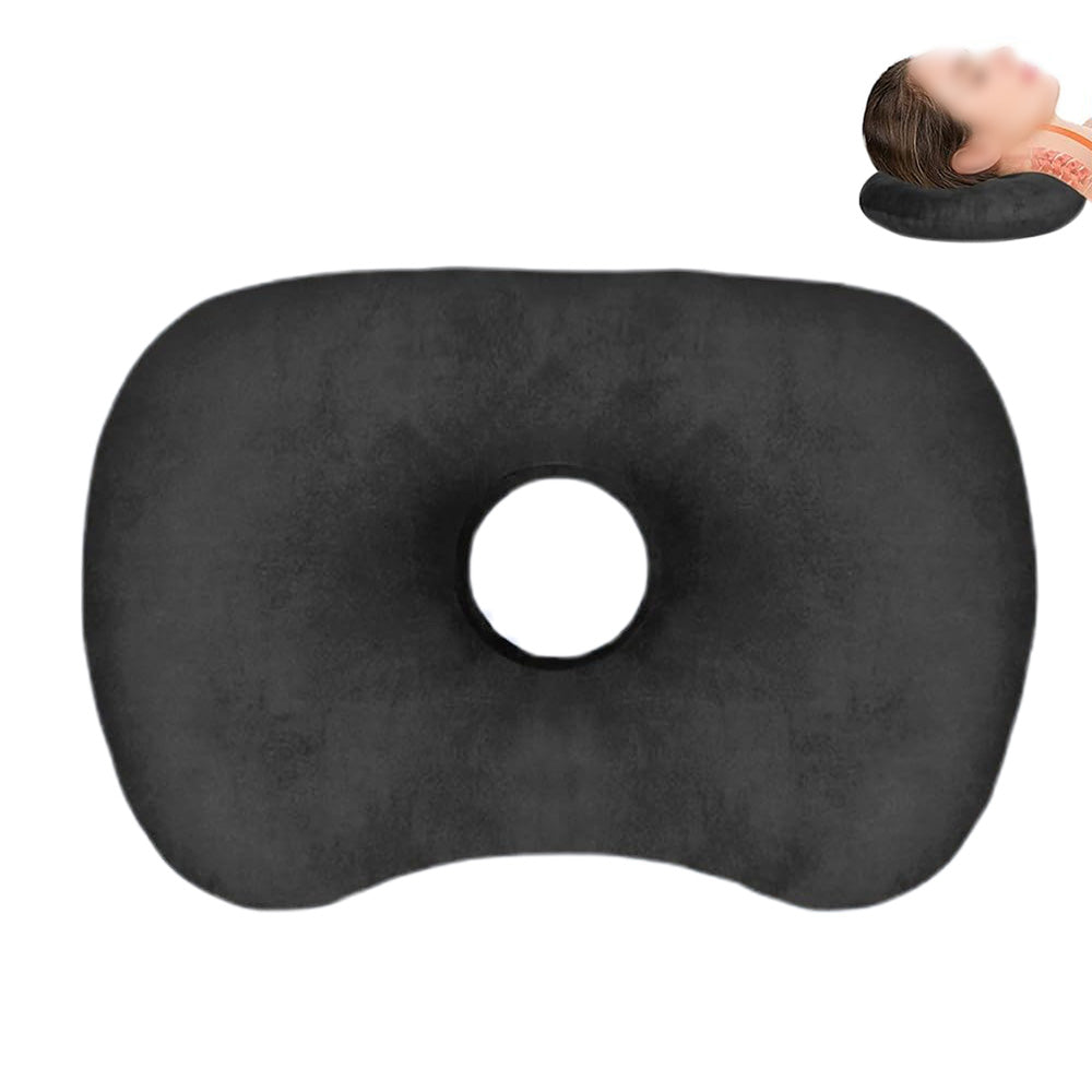 Ear Piercing Pillow with Hole Soft Ear Pillow for Side Sleepers Black