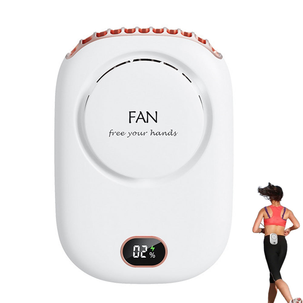 Portable Summer Cooling Fan with Lanyard USB Rechargeable Desk Fan Mini Cooling Travel Hanging Fan White