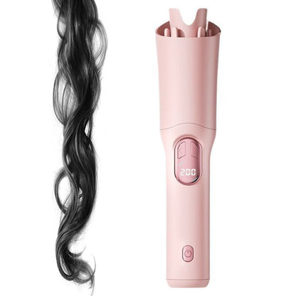 Automatic Curling Iron with 3 Temperatures Curling Iron 2-Way Rotation for Hair Styling Pink