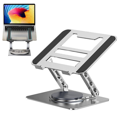 Adjustable Laptop Stand 360-Degree Rotating Foldable Desktop Holder Silver