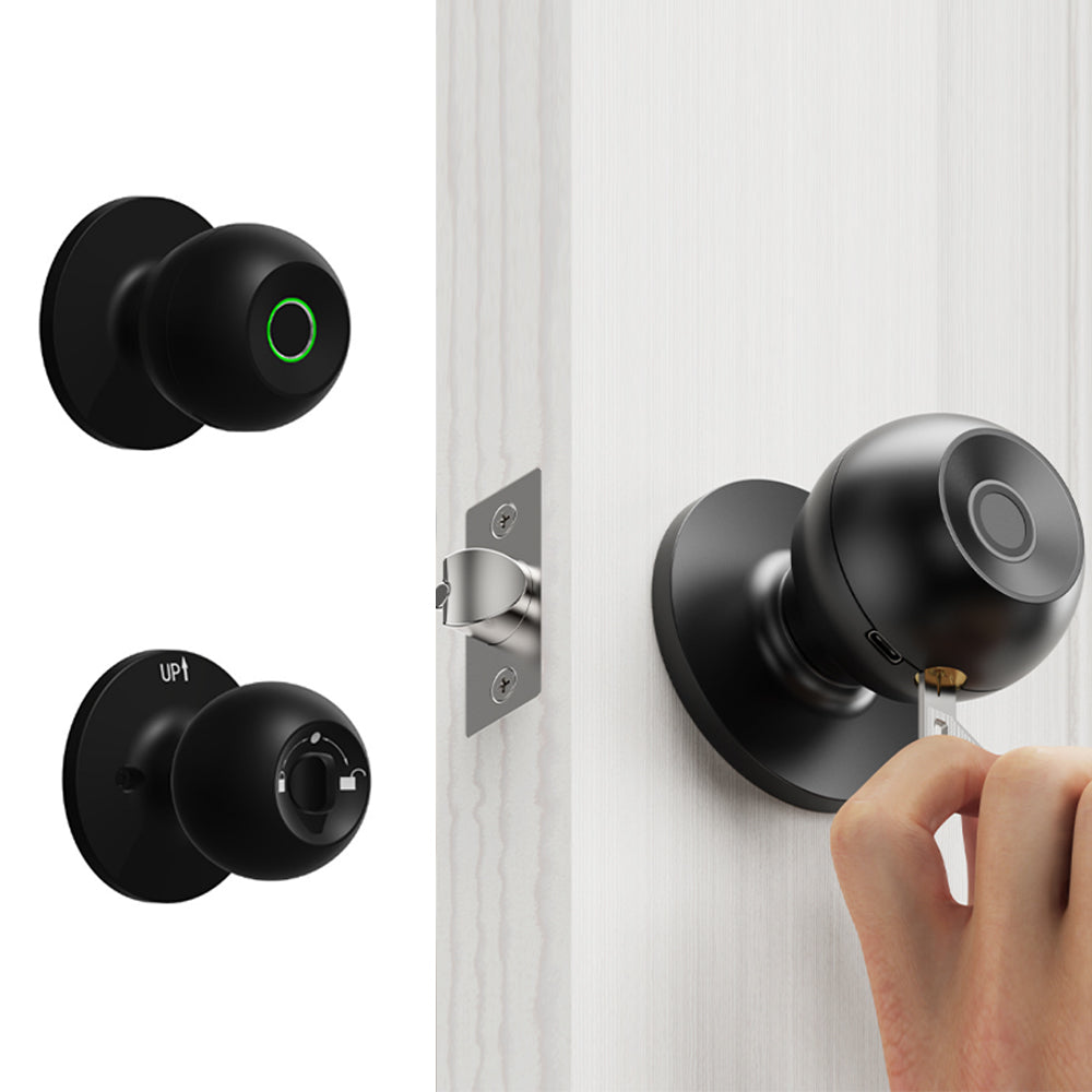 Smart Fingerprint Entry Door Lock Keyless Door Knob with Lock with App Control
