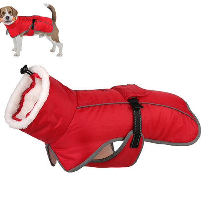 Winter Dog Coat Water Repellent Jacket for Small and Large Breeds Red