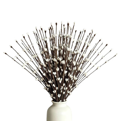 100 PCS Realistic Artificial Willow Stems -White
