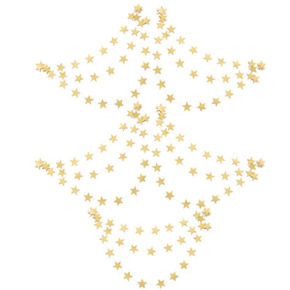 5Pcs 4m Paper Star Garland Hanging Party Decorations for Birthday Backdrop Gold
